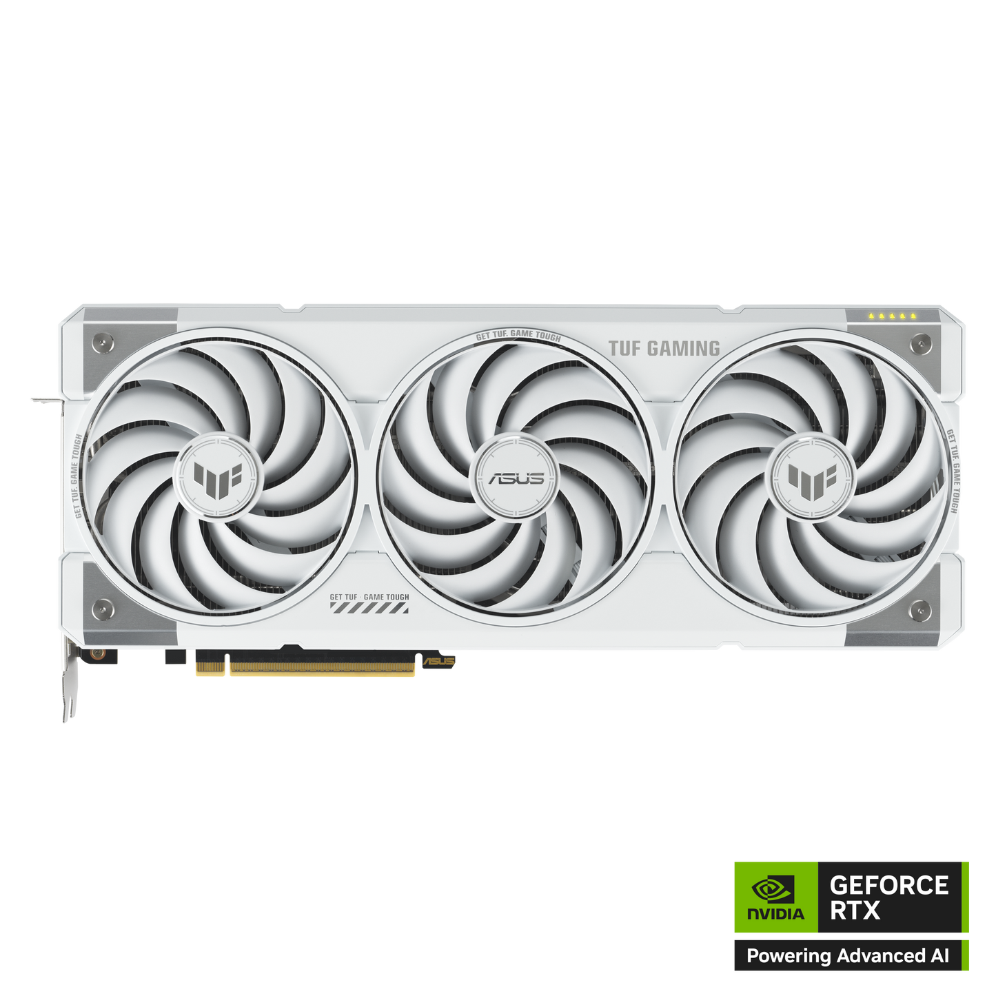 ASUS TUF Gaming RTX 5070 Ti White OC graphics card product view