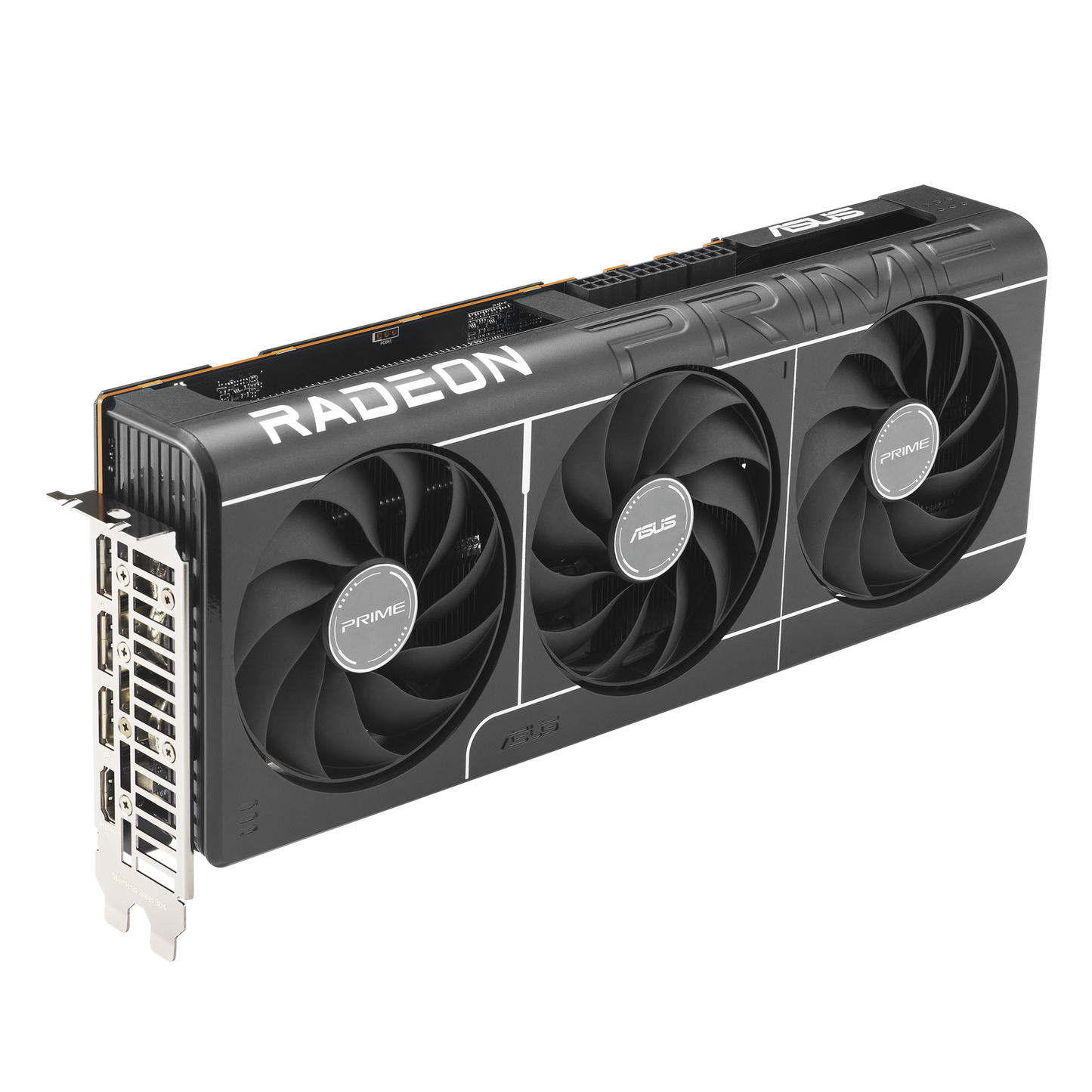ASUS Prime Radeon RX 9070 XT OC graphics card rear view