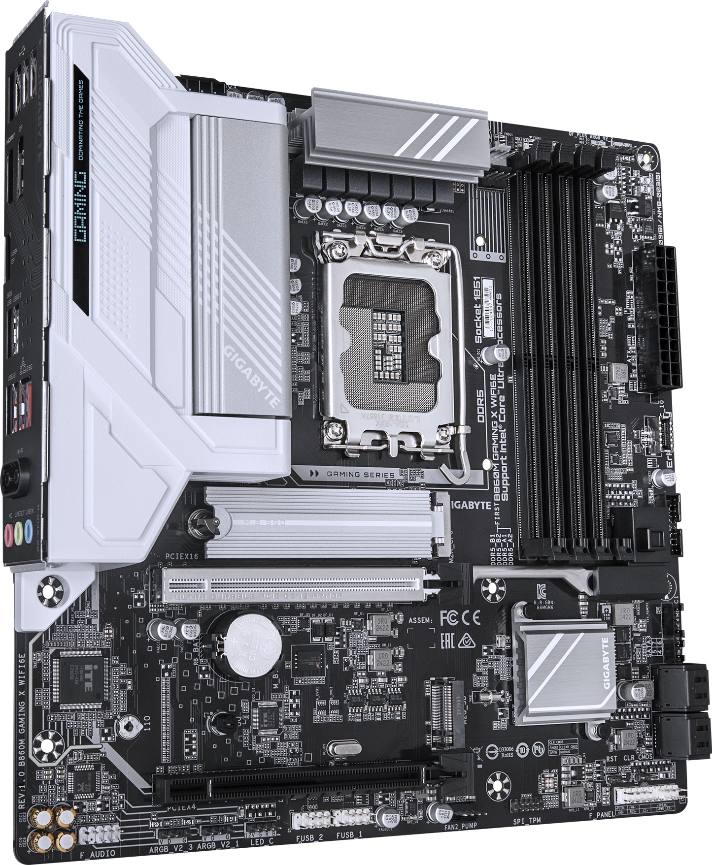 GIGABYTE B860M GAMING X WIFI6E motherboard rear view