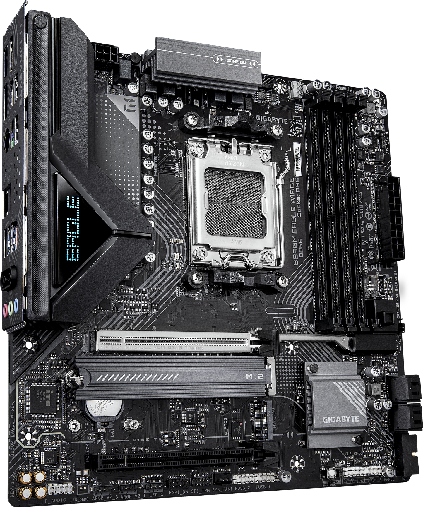 GIGABYTE B850M EAGLE WIFI6E motherboard rear view