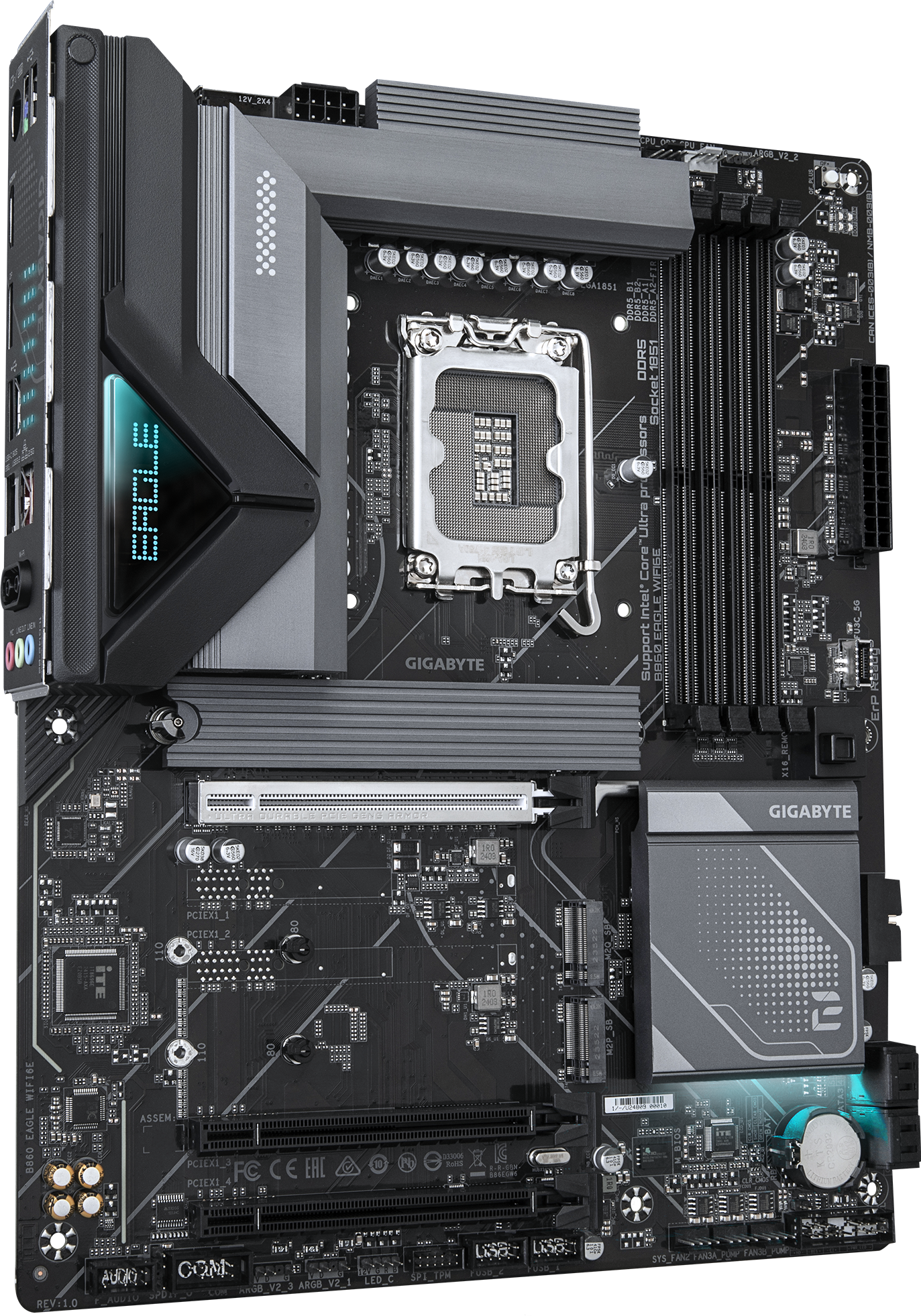 GIGABYTE B860 EAGLE WIFI6E motherboard rear view
