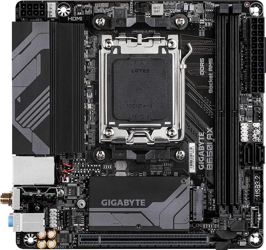 GIGABYTE B650I AX motherboard alternate view
