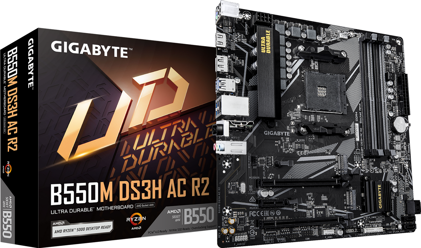 GIGABYTE B550M DS3H AC R2 motherboard product view