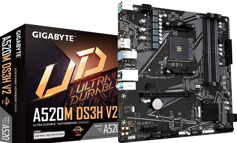 GIGABYTE A520M DS3H V2 motherboard product view