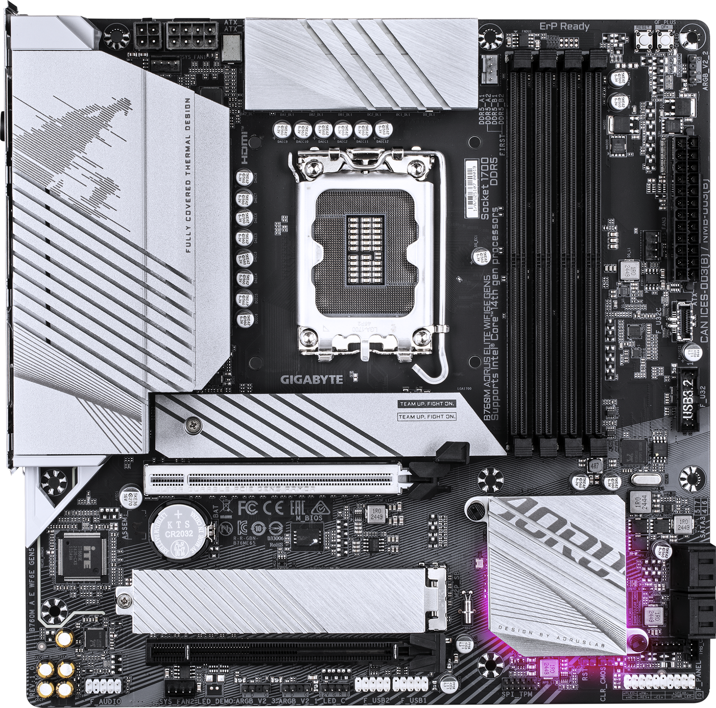 AORUS B760M ELITE WIFI6E GEN5 motherboard alternate view