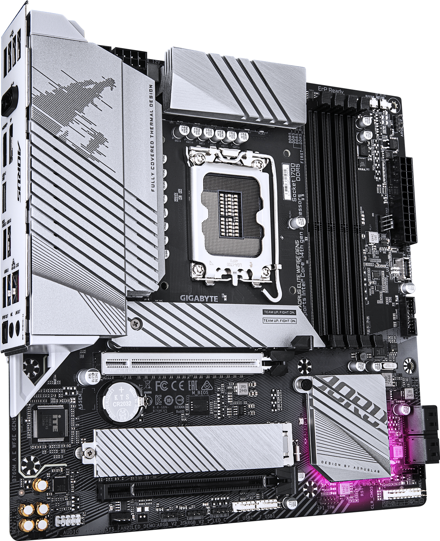 AORUS B760M ELITE WIFI6E GEN5 motherboard rear view