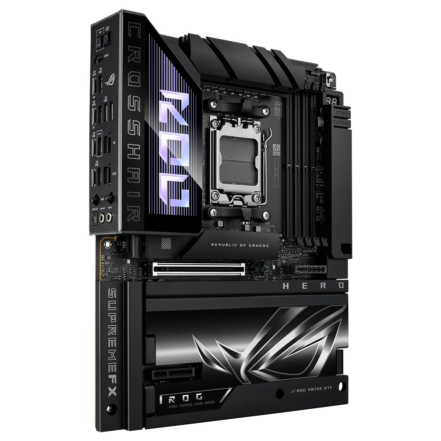 ASUS ROG Crosshair X870E Hero BTF motherboard alternate view