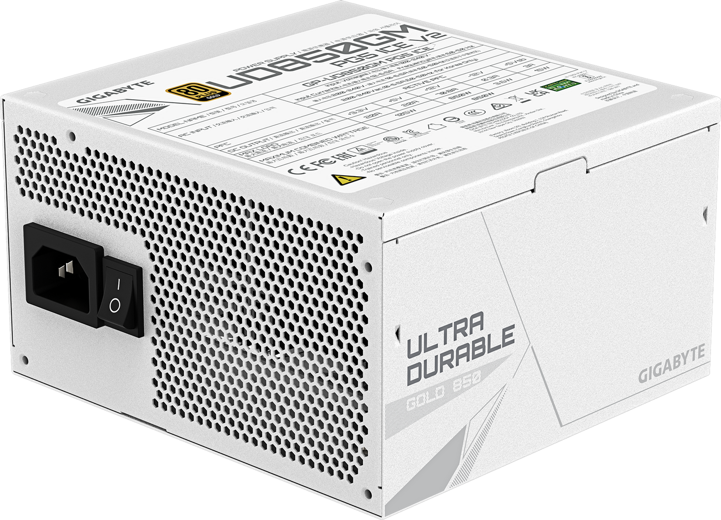 GIGABYTE UD850GM PG5 V2 ICE power supply rear view