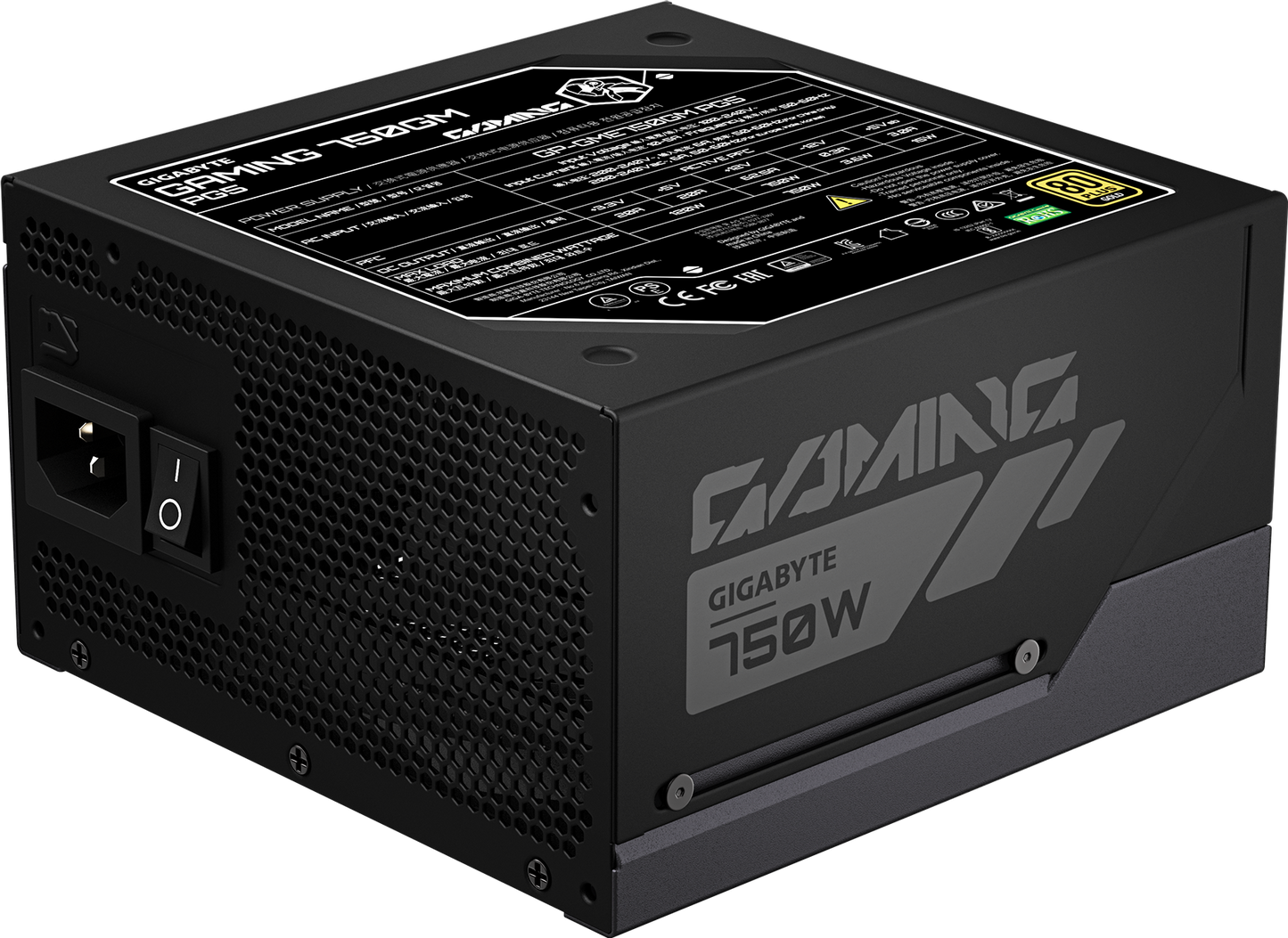 GIGABYTE GAMING 750GM PG5 power supply alternate view