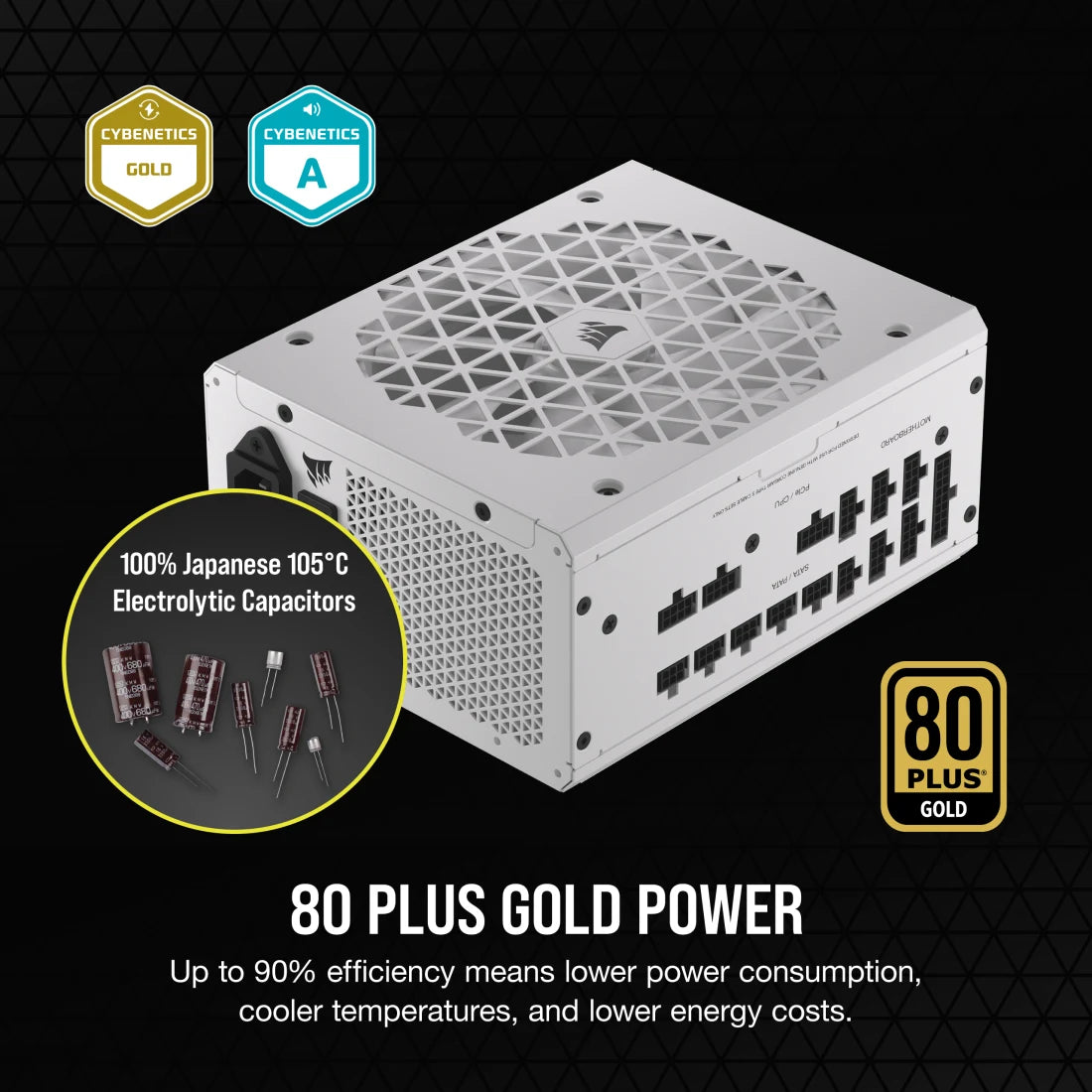 CORSAIR RM1000x SHIFT White PSU cable view