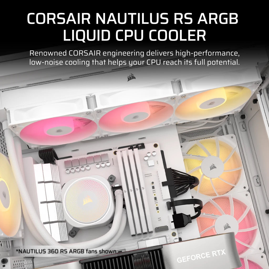 CORSAIR NAUTILUS 240 ARGB 240MM LIQUID CPU COOLER - WHITE official product image 2