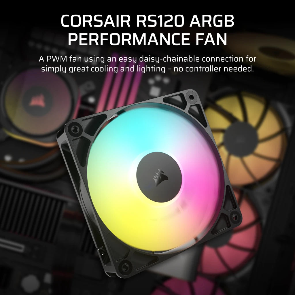 CORSAIR RS120 ARGB, 120MM ARGB FAN - SINGLE PACK official product image 2