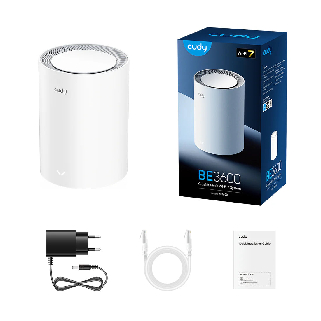 Cudy M3600(单件装)- BE3600 千兆双频Wi-Fi 7 Mesh解决方案单件装