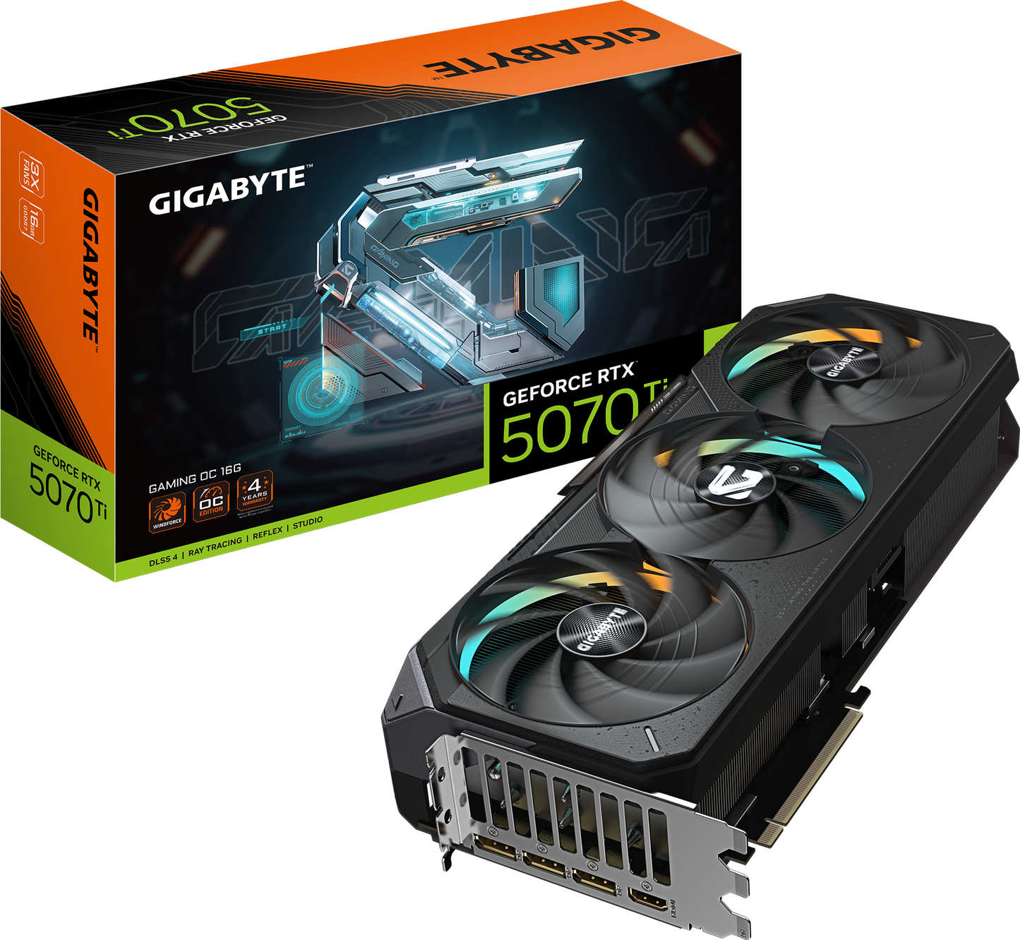 GIGABYTE GeForce RTX 5070 Ti GAMING OC 16G front view