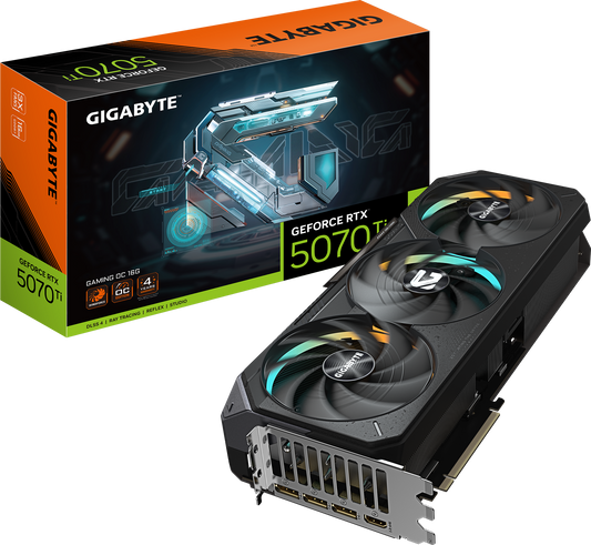 GIGABYTE GeForce RTX 5070 Ti GAMING OC 16G front view