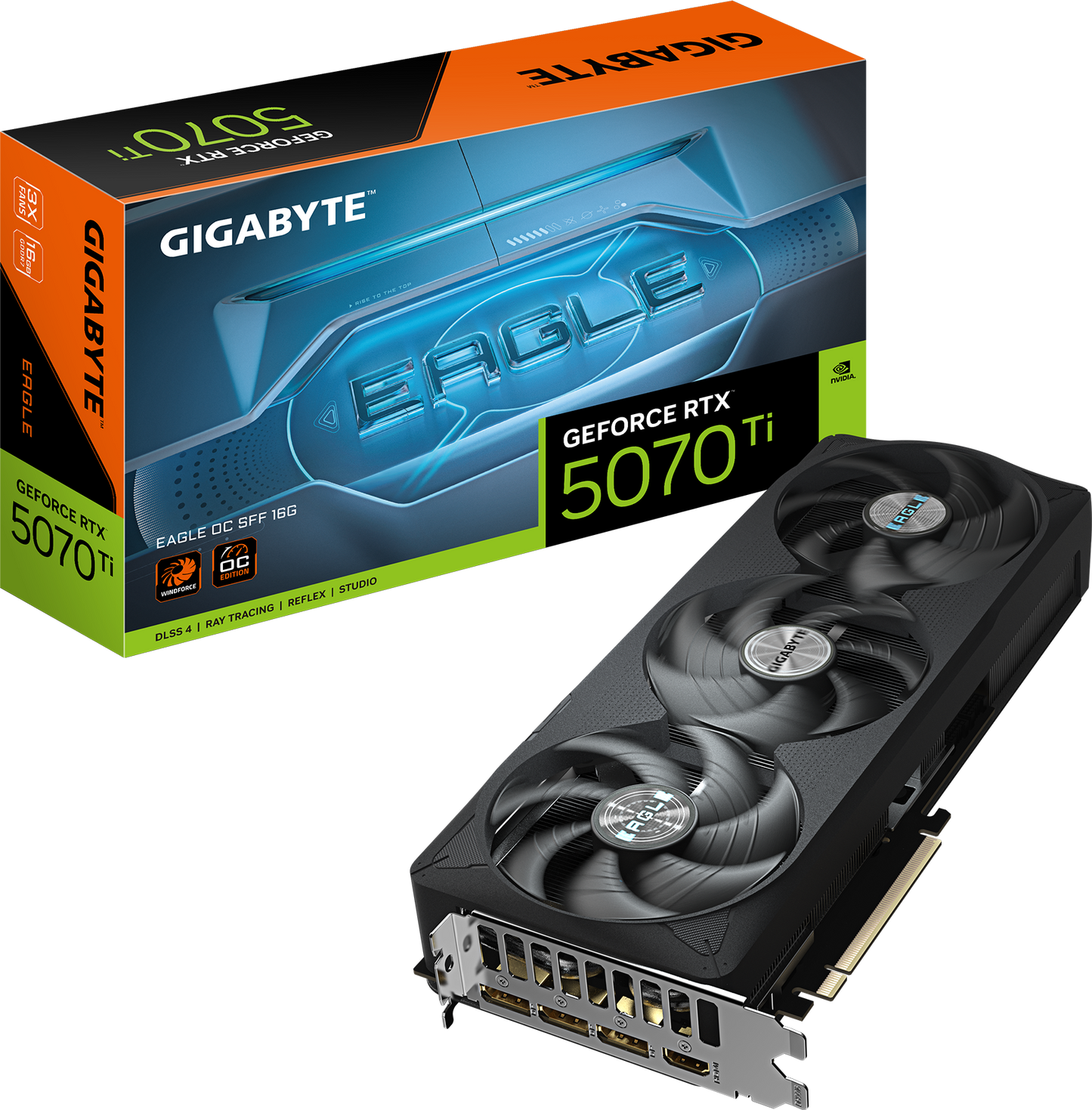 GIGABYTE GeForce RTX 5070 Ti EAGLE OC SFF 16G front view