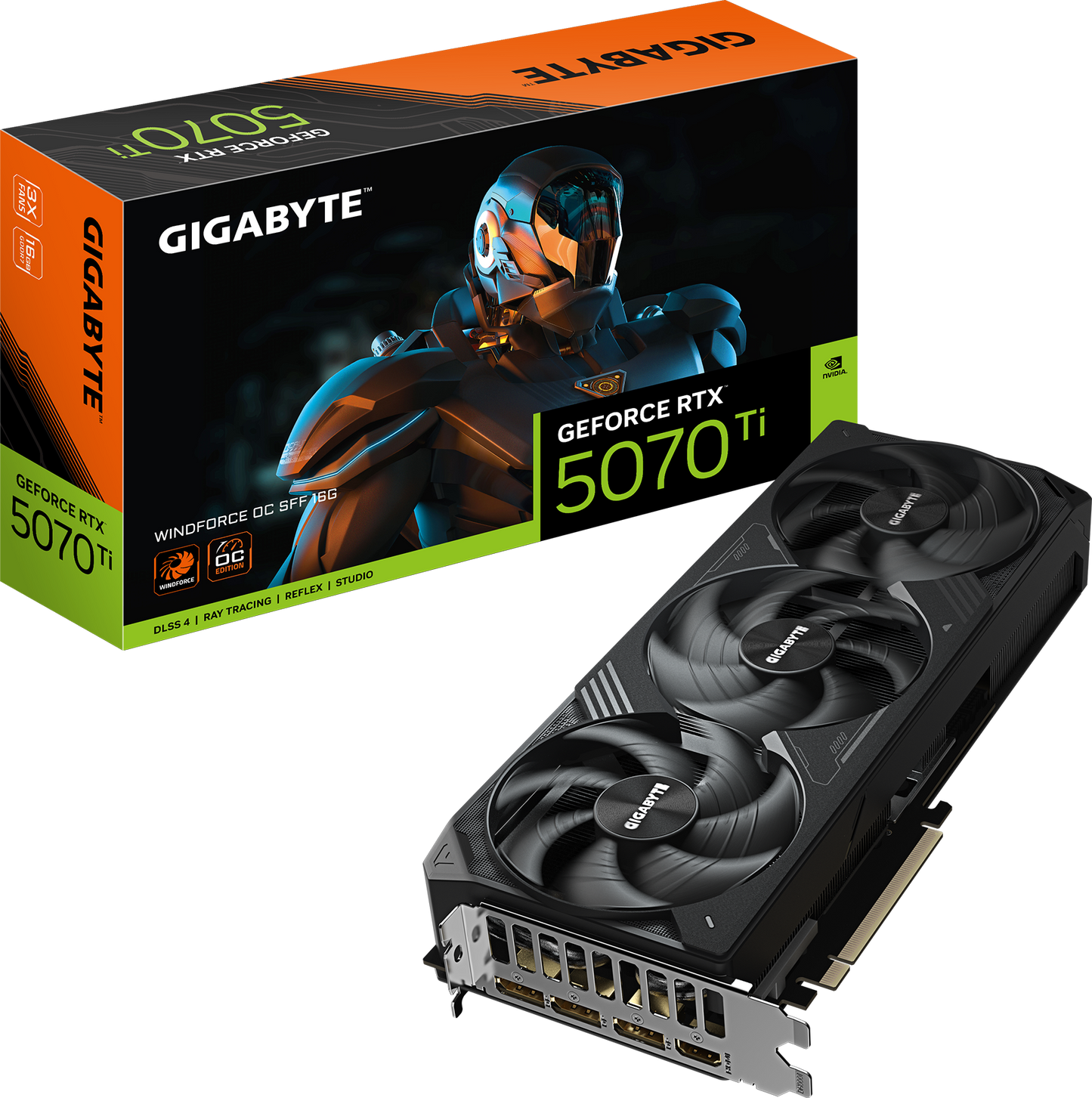 GIGABYTE GeForce RTX 5070 Ti WINDFORCE OC SFF 16G front view