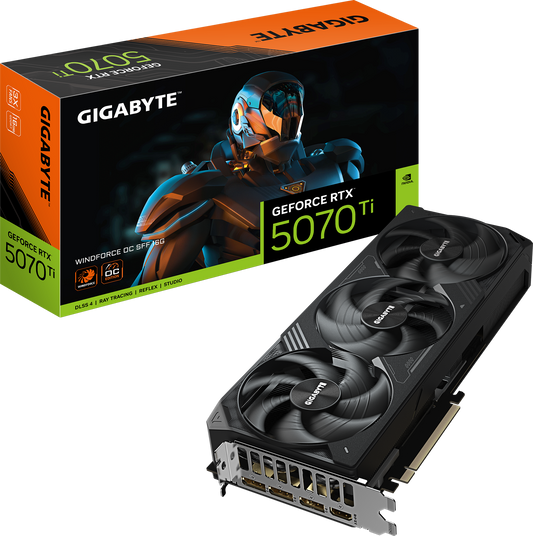 GIGABYTE GeForce RTX 5070 Ti WINDFORCE OC SFF 16G front view