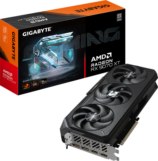 GIGABYTE Radeon RX 9070 XT GAMING OC 16G front view
