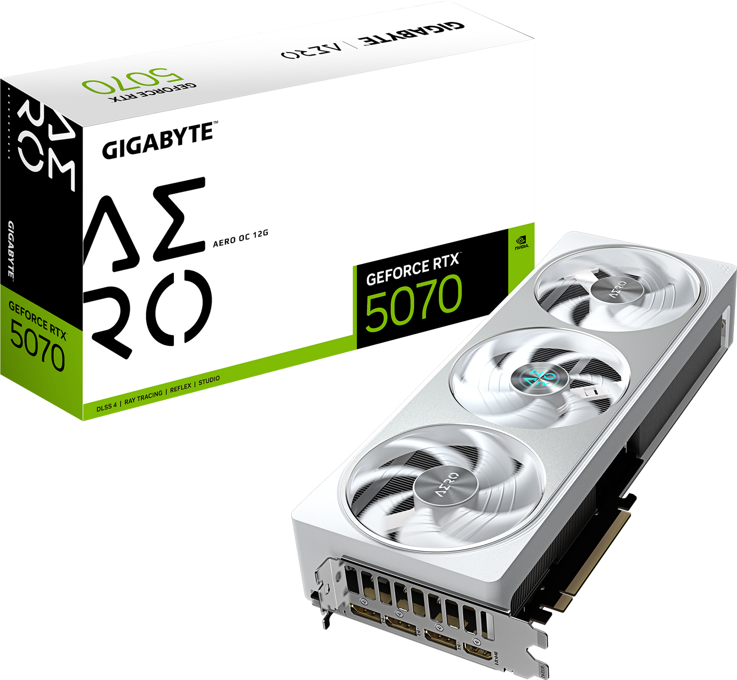 GIGABYTE GeForce RTX 5070 AERO OC 12G front view