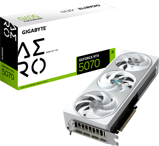 GIGABYTE GeForce RTX 5070 AERO OC 12G front view