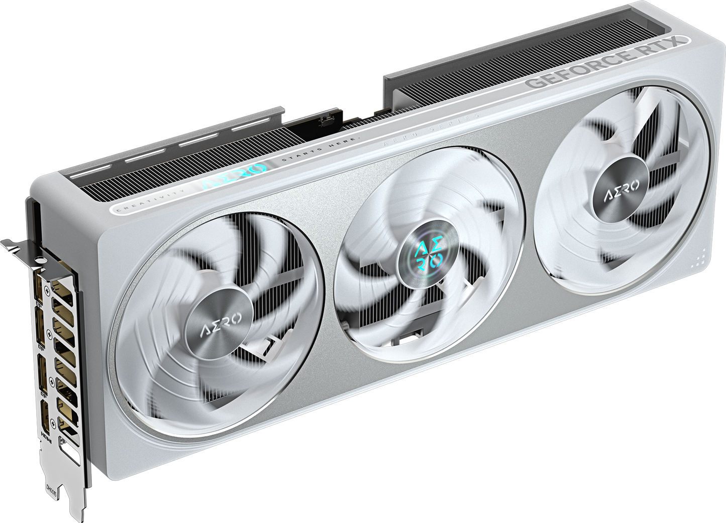 GIGABYTE GeForce RTX 5070 AERO OC 12G angled view