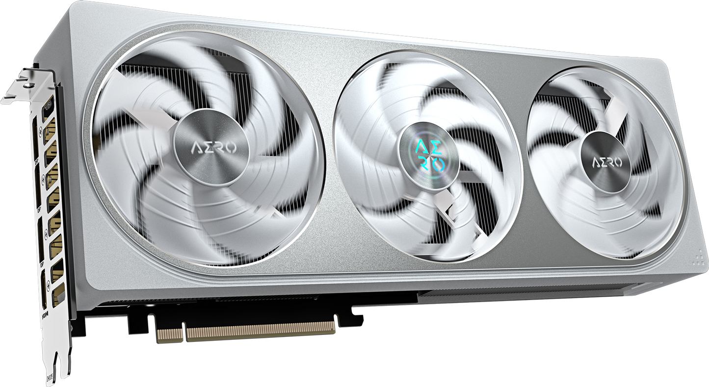 GIGABYTE GeForce RTX 5070 AERO OC 12G backplate view