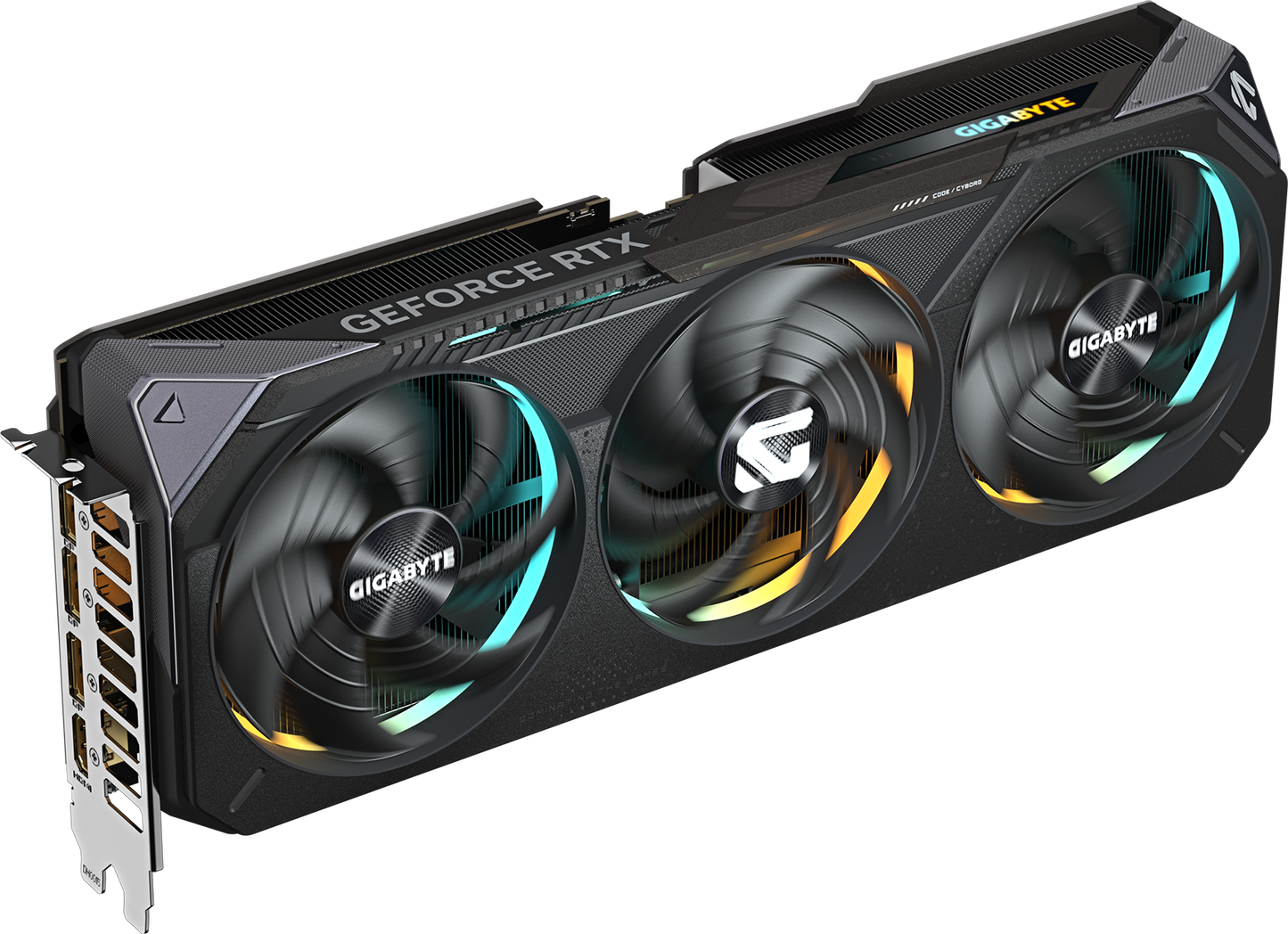 GIGABYTE GeForce RTX 5070 GAMING OC 12G angled view