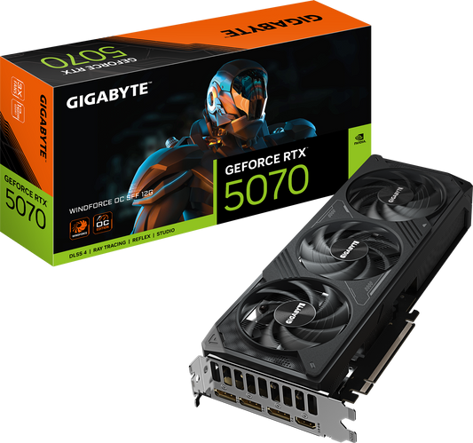 GIGABYTE GeForce RTX 5070 WINDFORCE OC SFF 12G front view