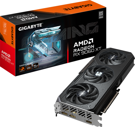 GIGABYTE Radeon RX 9060 XT GAMING OC 16G front view