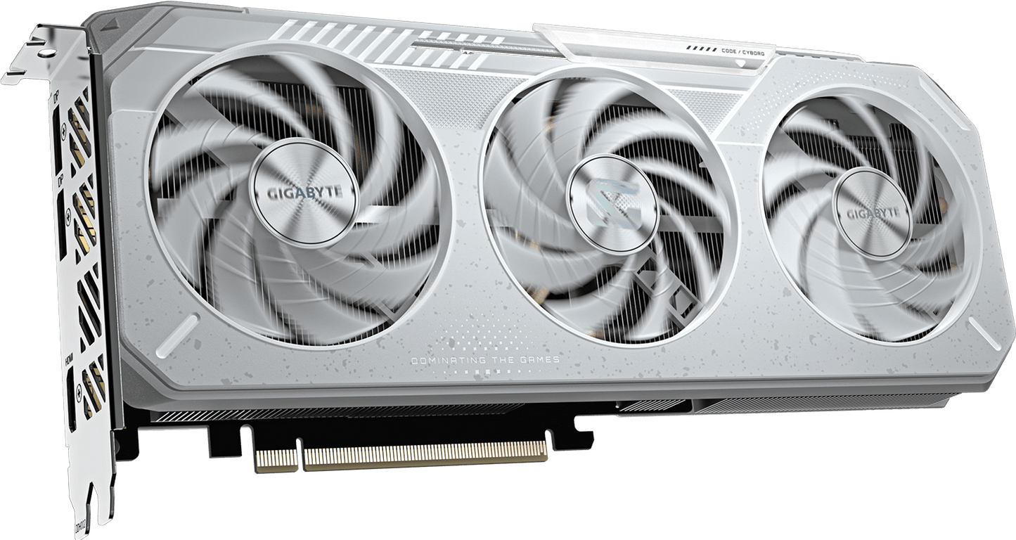 GIGABYTE Radeon RX 9060 XT GAMING OC ICE 16G backplate view