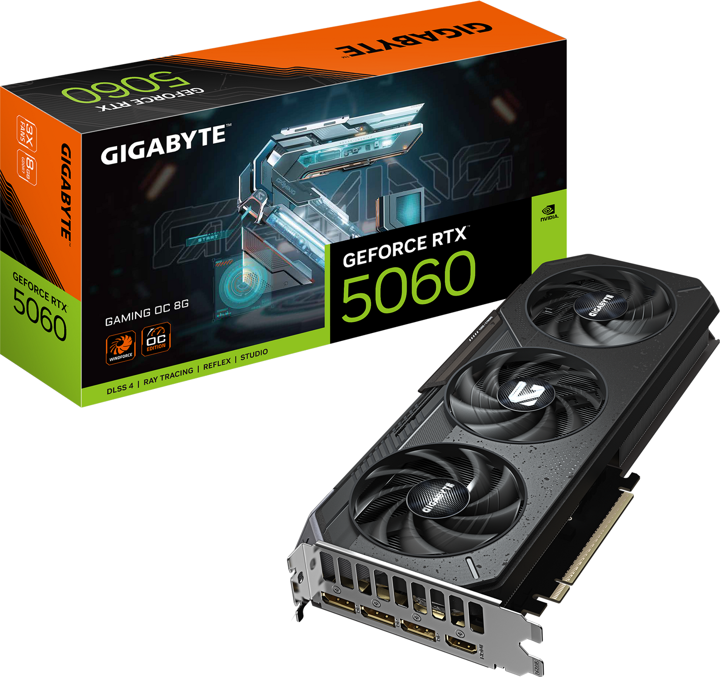 GIGABYTE GeForce RTX 5060 GAMING OC 8G front view