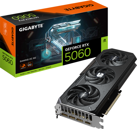 GIGABYTE GeForce RTX 5060 GAMING OC 8G front view