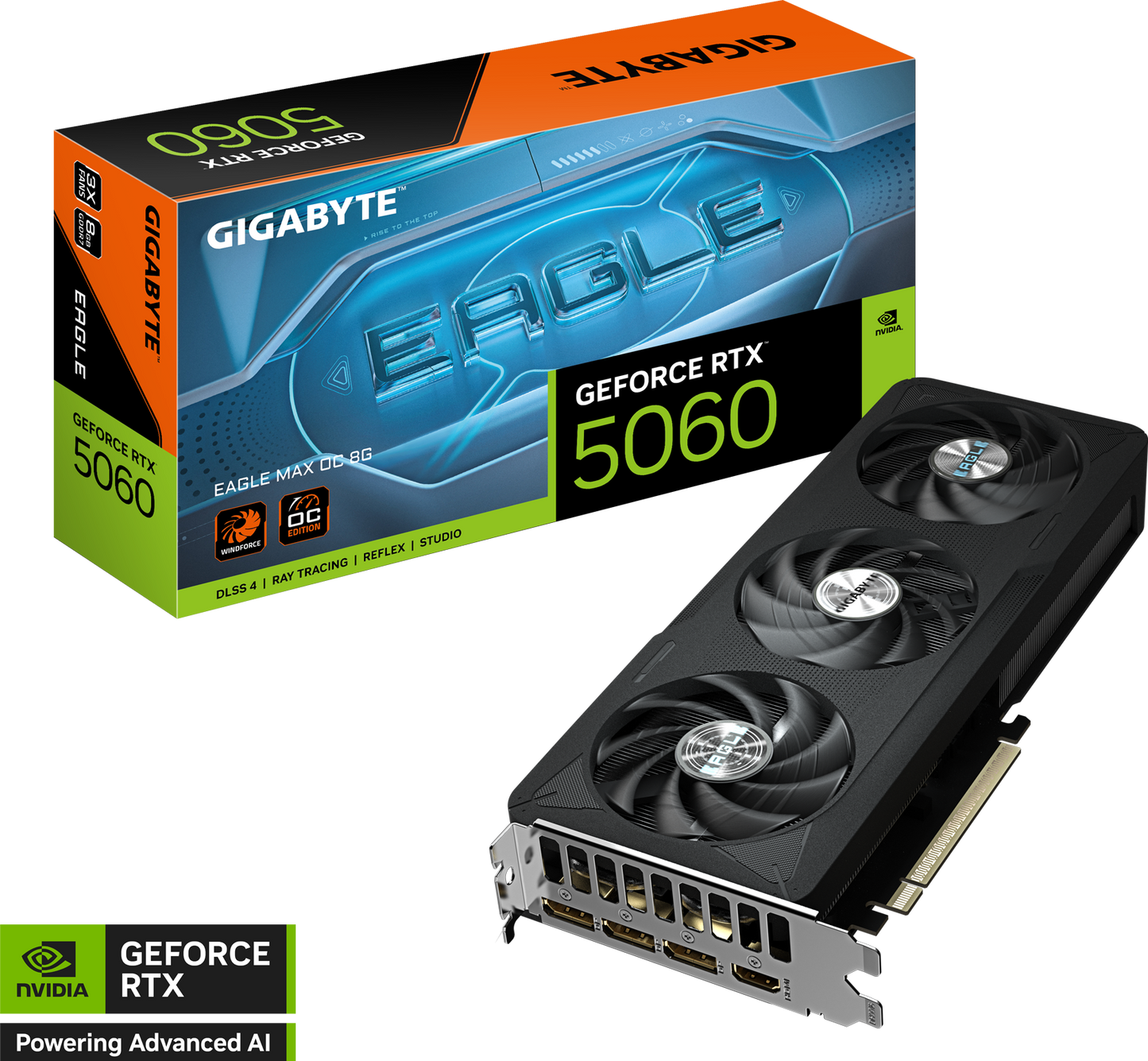 GIGABYTE GeForce RTX 5060 EAGLE MAX OC 8G angled view