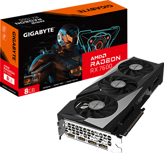 GIGABYTE Radeon RX 7600 GAMING OC 8G product view