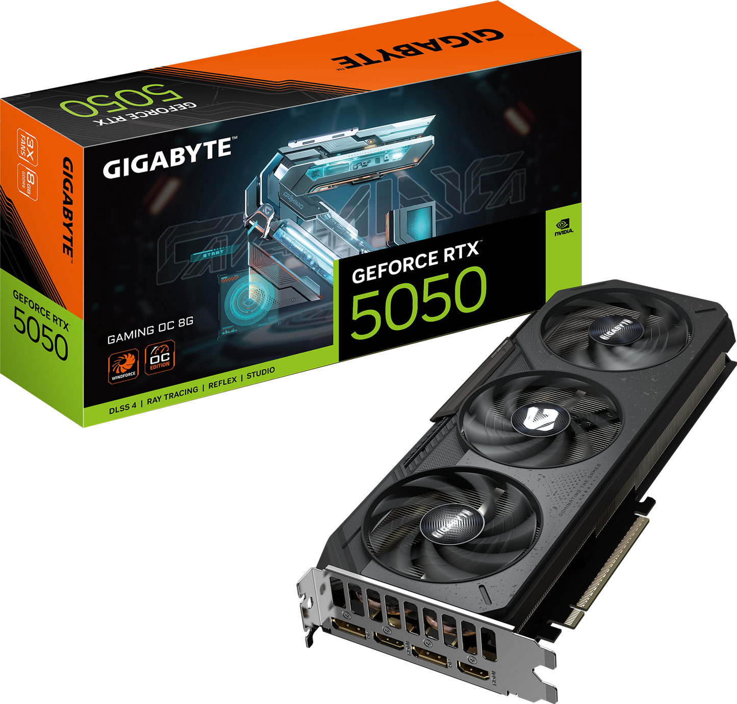 GIGABYTE GeForce RTX 5050 GAMING OC 8G front view