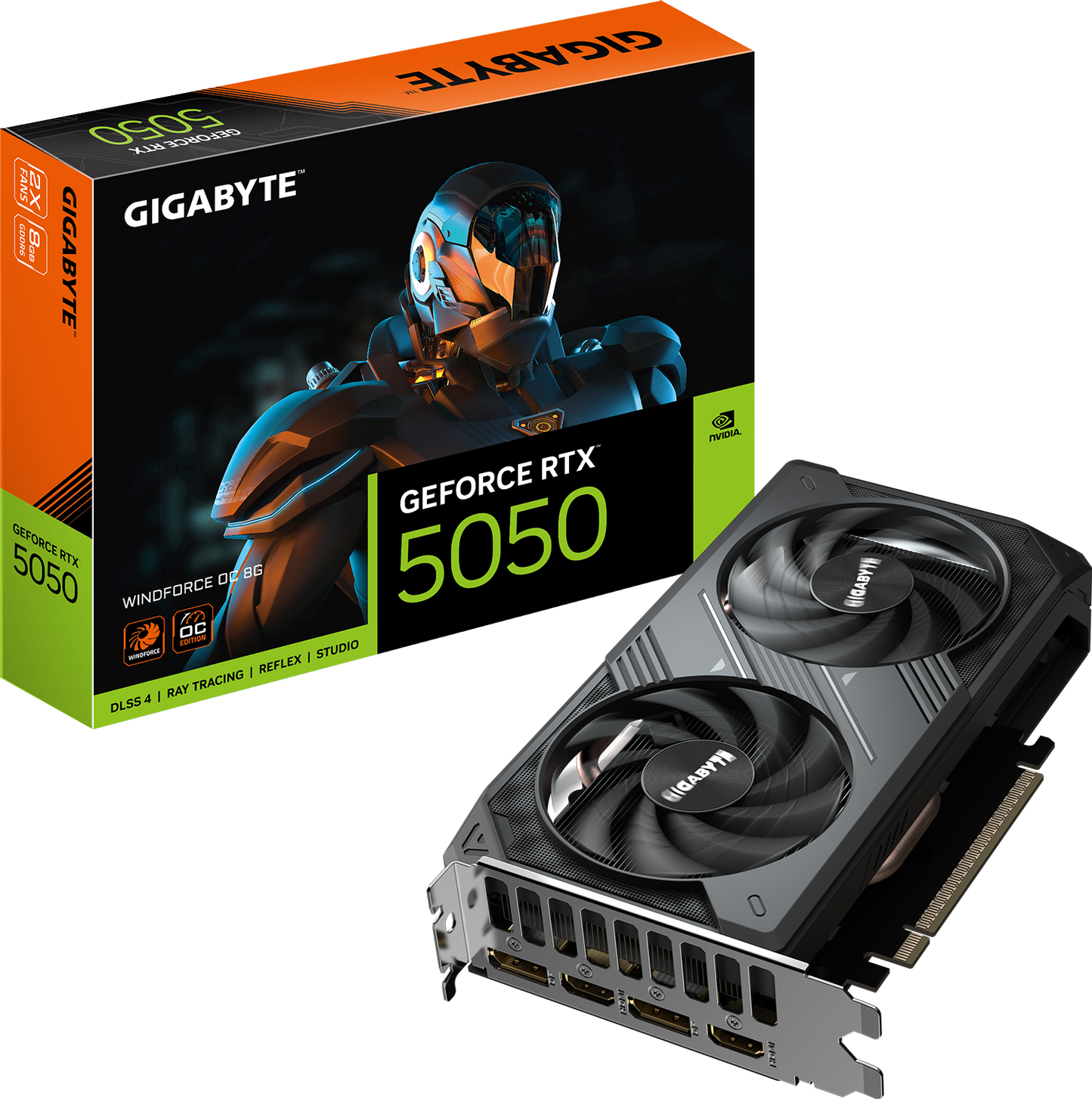 GIGABYTE GeForce RTX 5050 WINDFORCE OC 8G front view