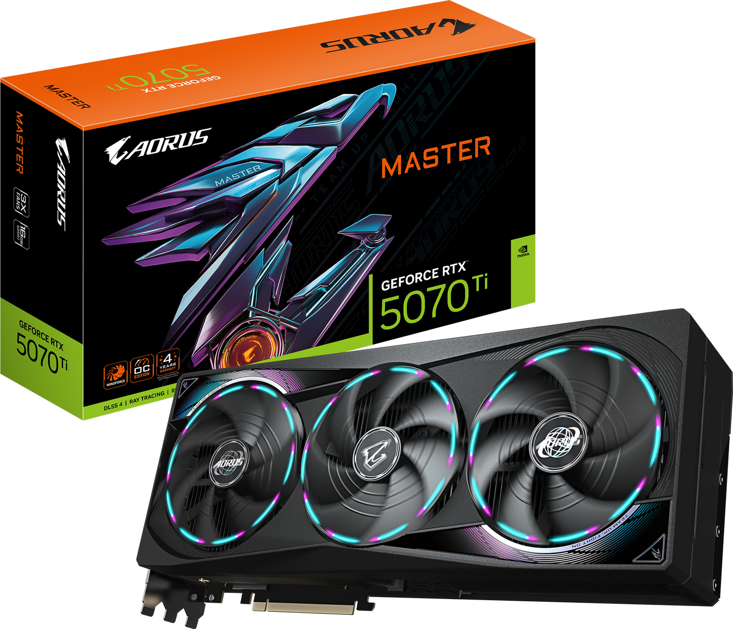 AORUS GeForce RTX 5070 Ti MASTER 16G product view