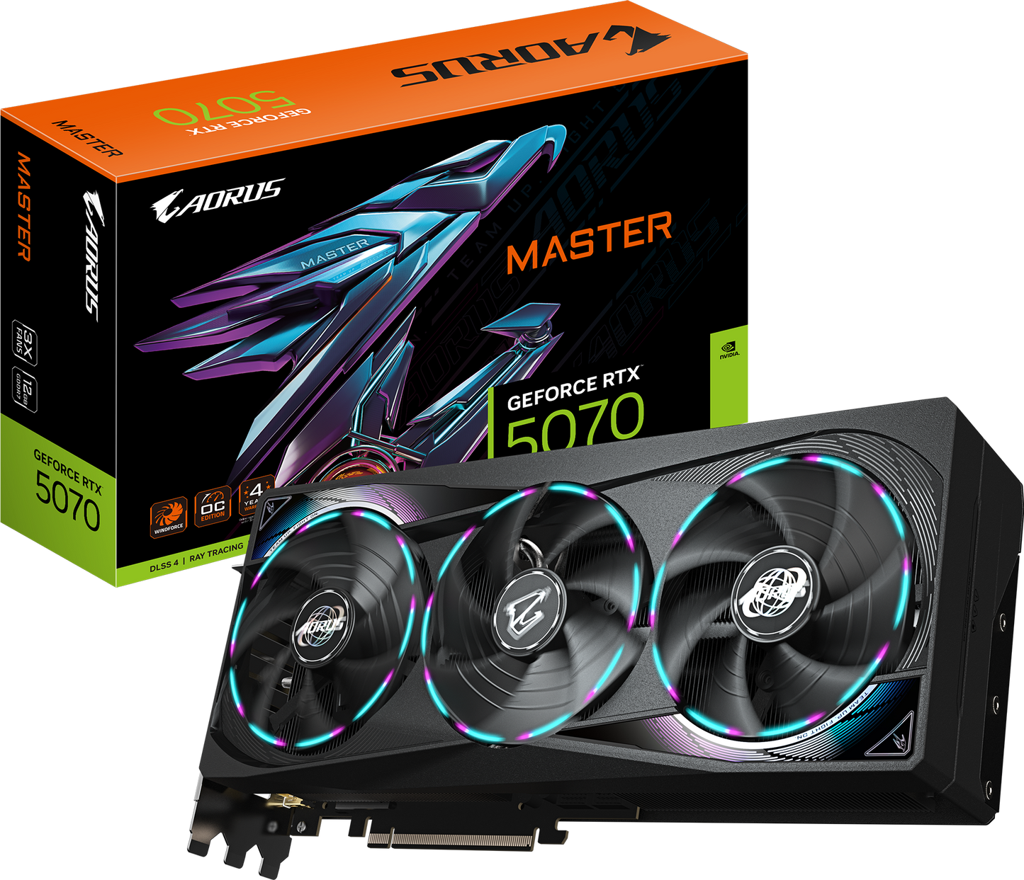 AORUS GeForce RTX 5070 MASTER 12G product view