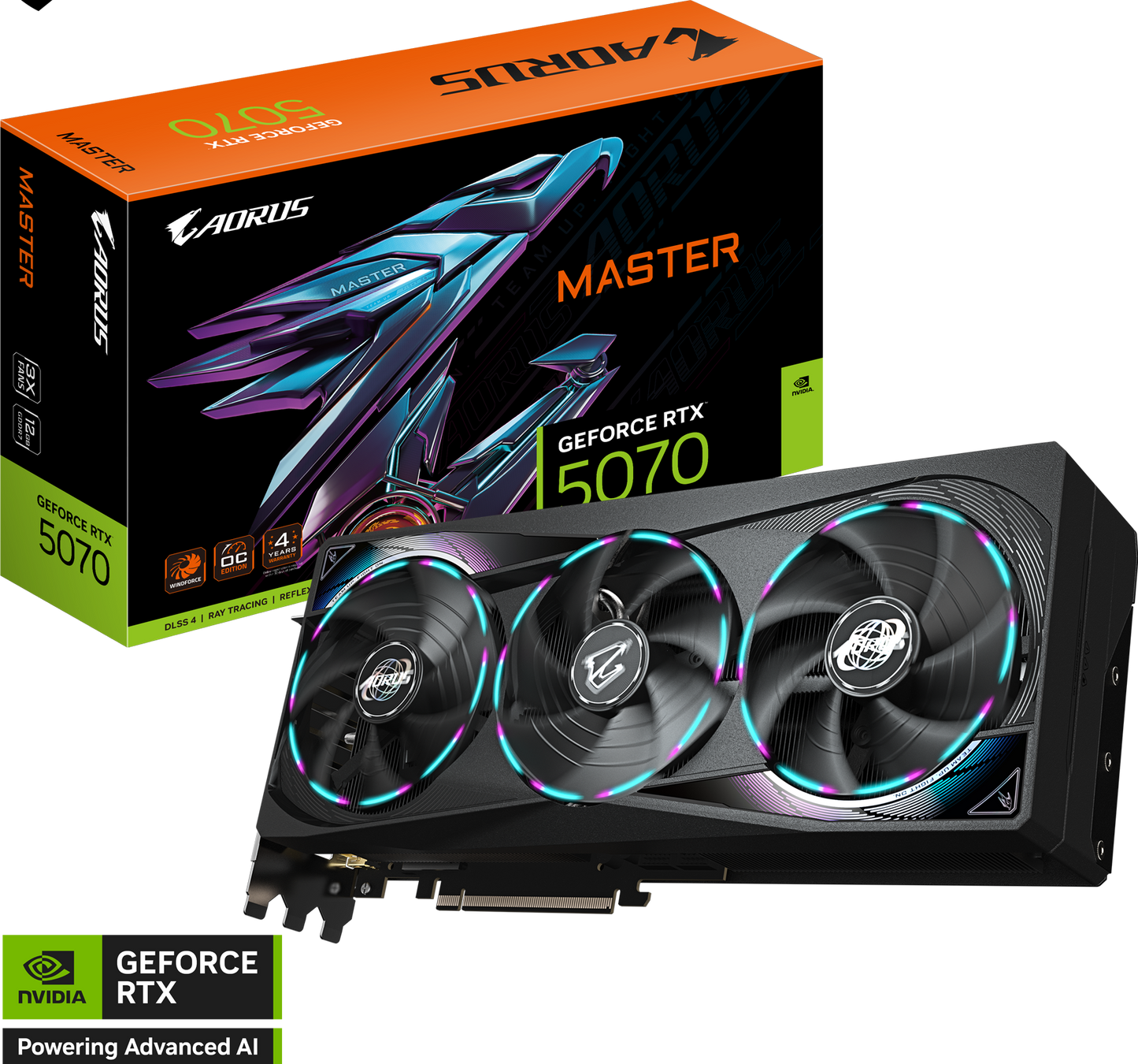 AORUS GeForce RTX 5070 MASTER 12G alternate view
