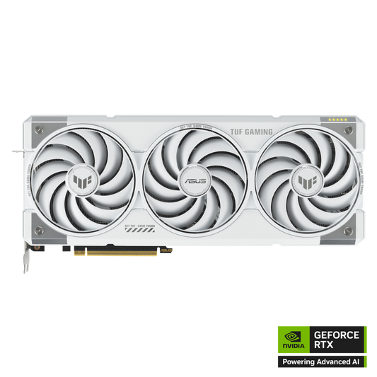 ASUS TUF Gaming RTX 5070 Ti White OC graphics card product view