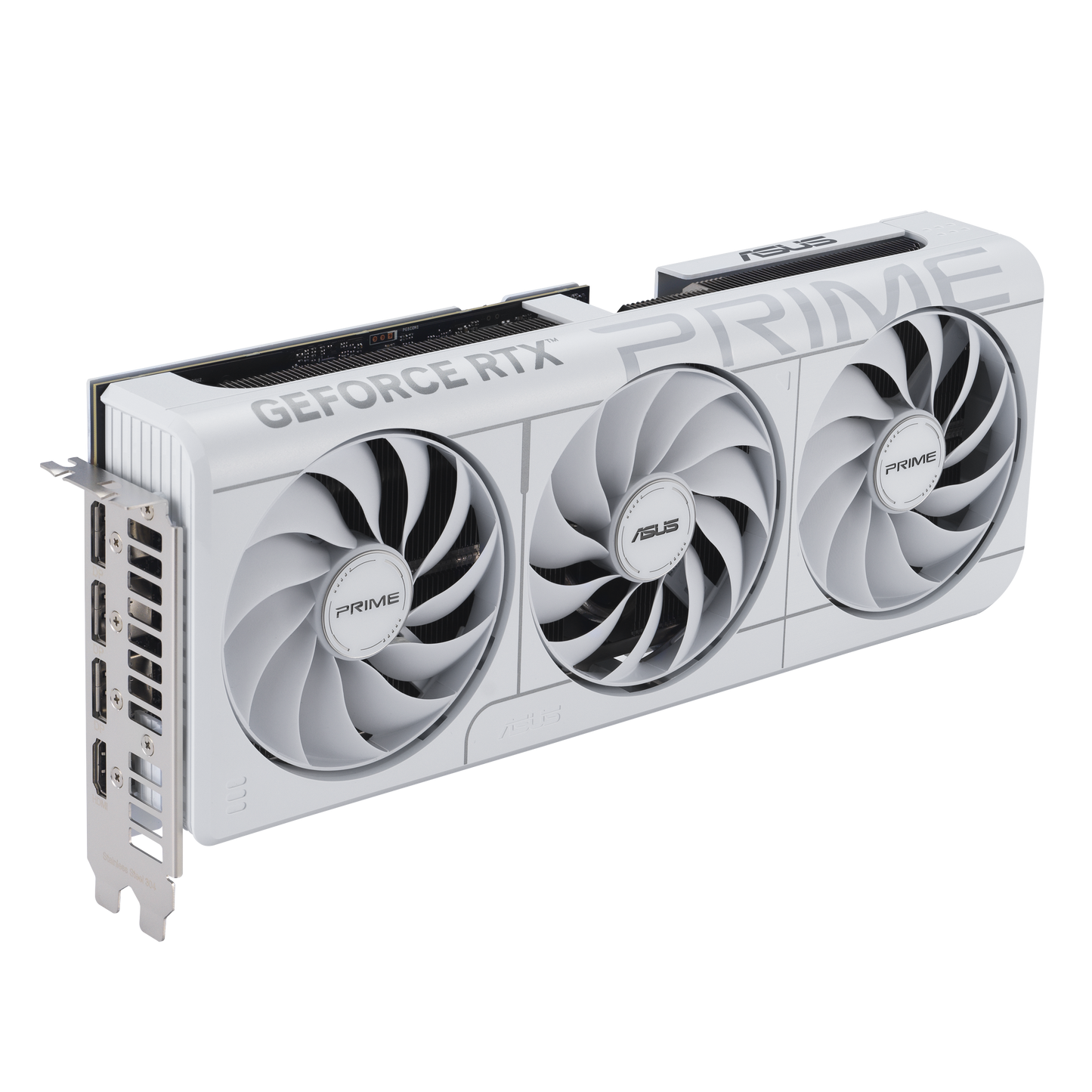 ASUS Prime RTX 5070 White OC graphics card rear view