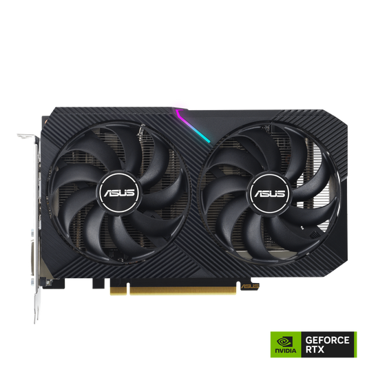 ASUS Dual RTX 3050 V2 8GB OC graphics card product view