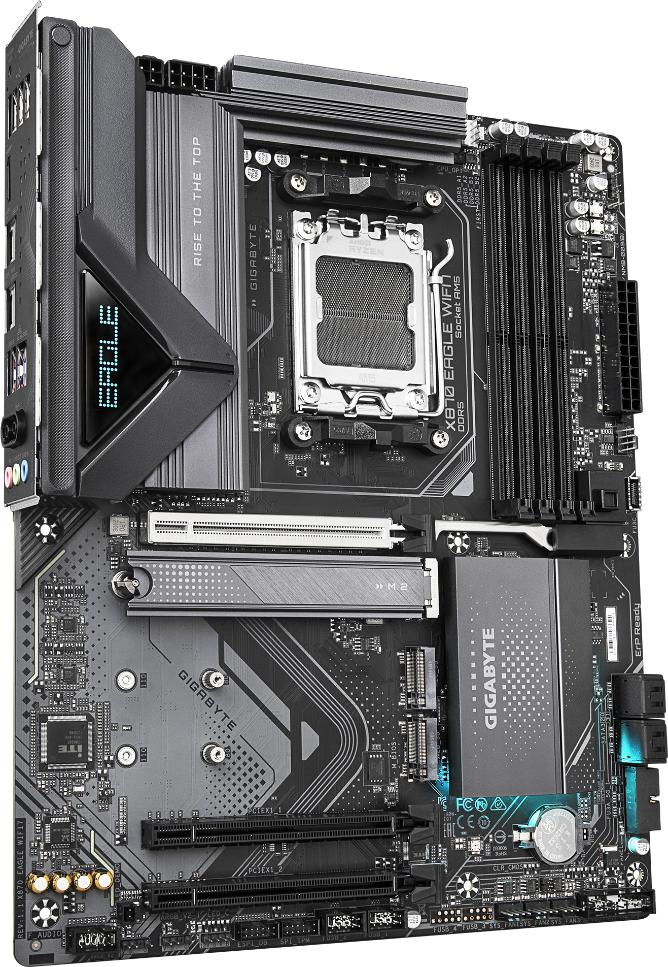 GIGABYTE X870 EAGLE WIFI7 motherboard rear view