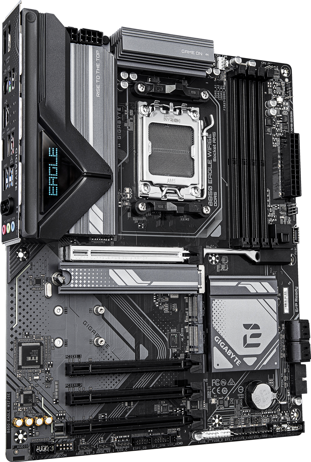 GIGABYTE B850 EAGLE WIFI6E motherboard rear view