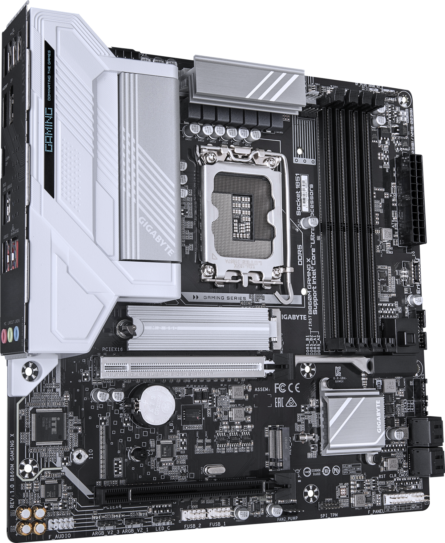 GIGABYTE B860M GAMING X motherboard rear view