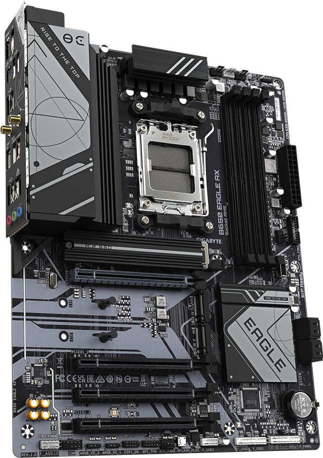 GIGABYTE B650 EAGLE AX motherboard rear view