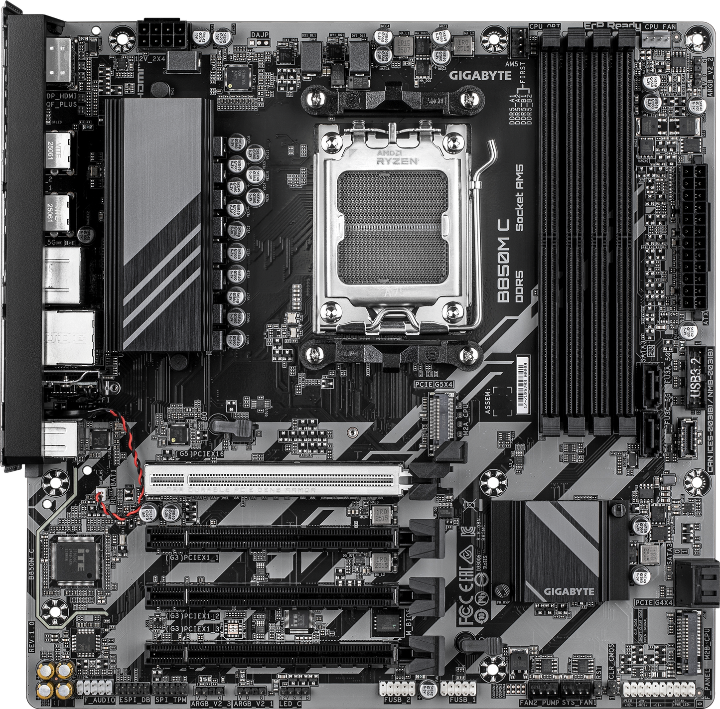 GIGABYTE B850M C motherboard alternate view