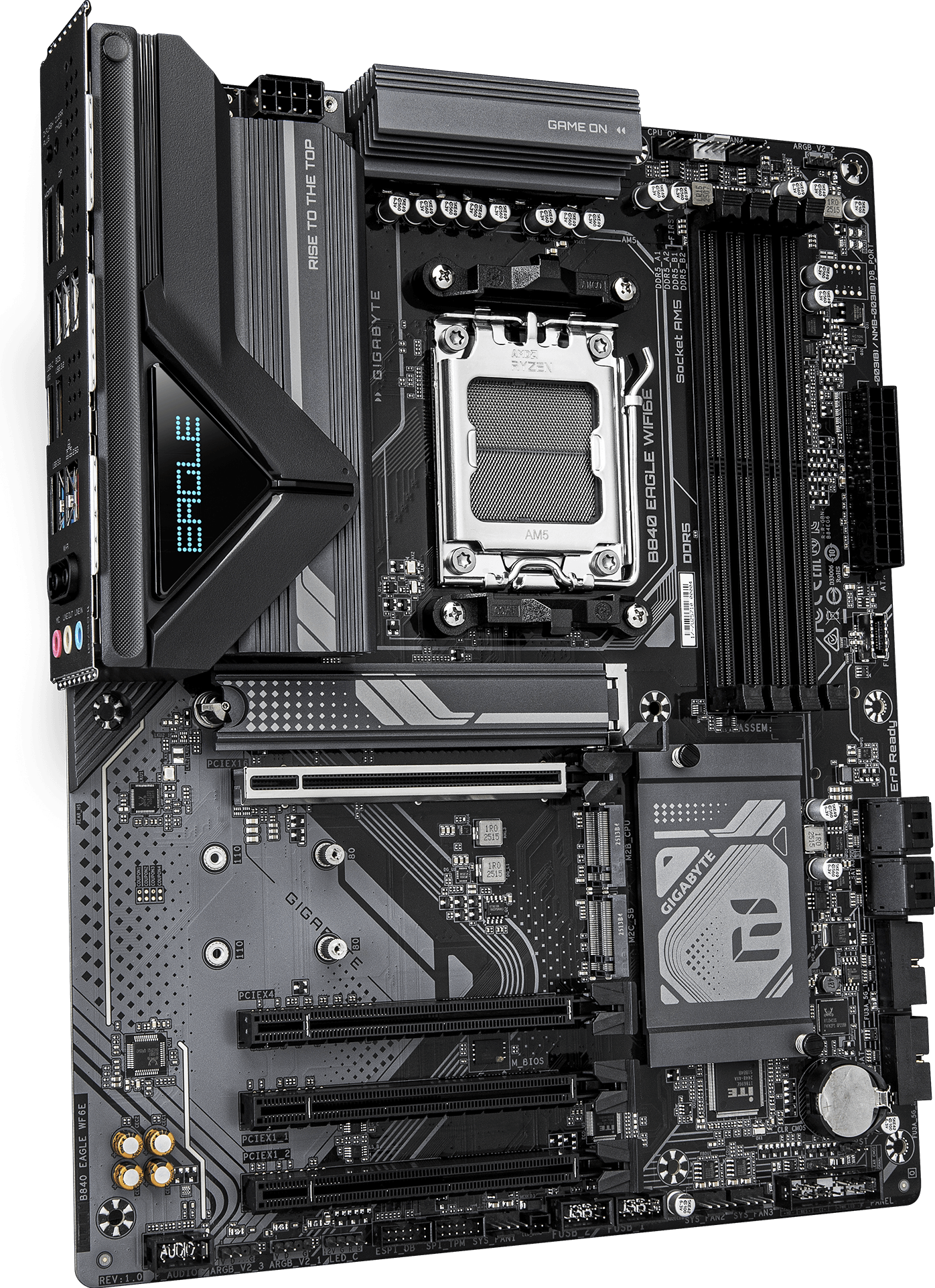 GIGABYTE B840 EAGLE WIFI6E motherboard rear view