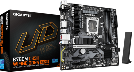 GIGABYTE B760M DS3H WIFI6E DDR4 GEN5 motherboard product view